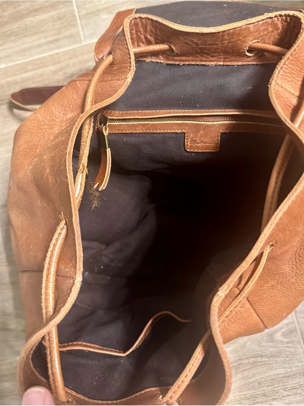 Madewell Leather Drawstring Backpack - Picture 3 of 5